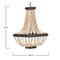 Hello Honey® Wood & Metal Framed Chandelier with Wood Bead Draping